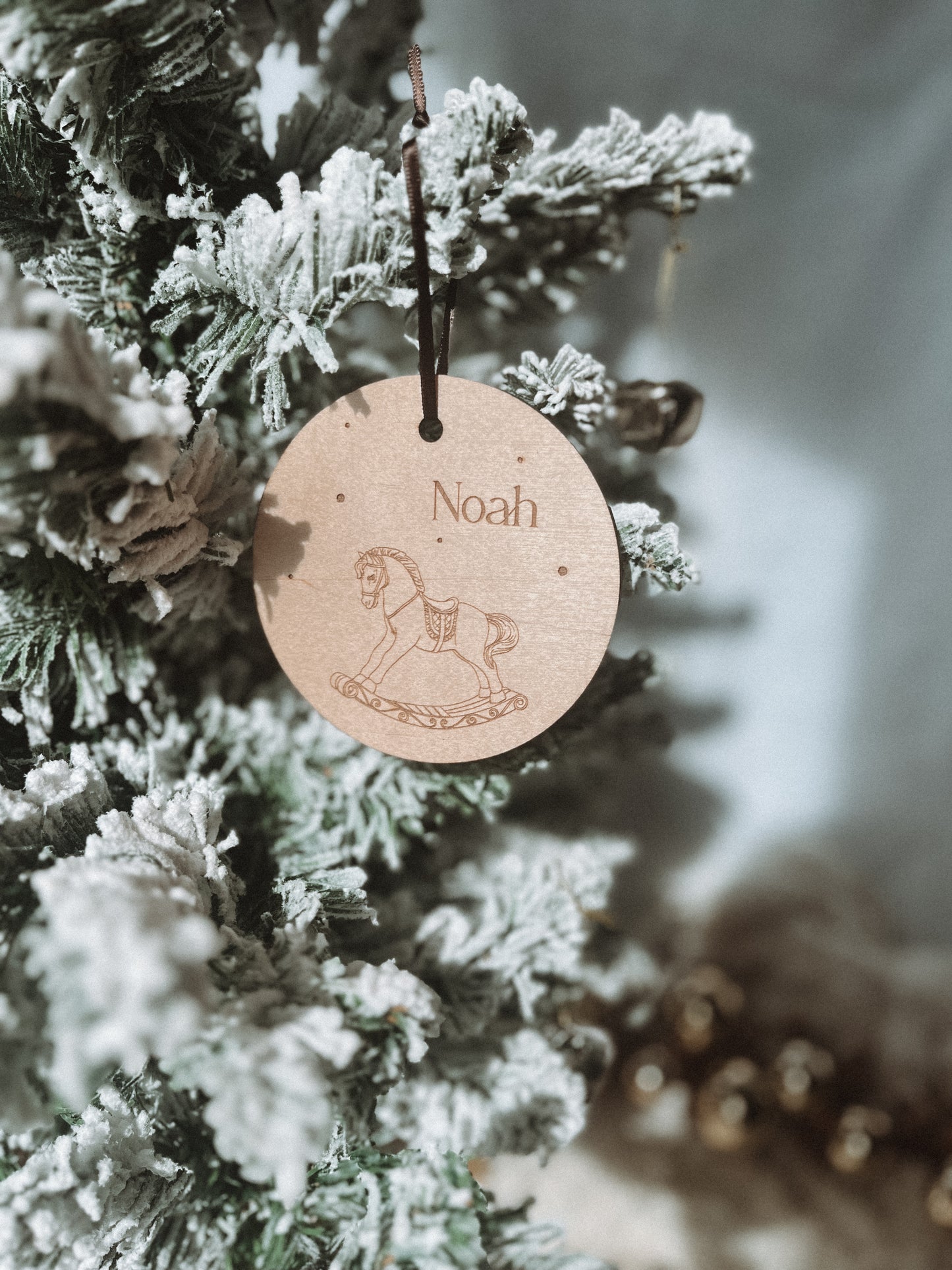 Baby’s First Christmas Ornament with Rocking Horse