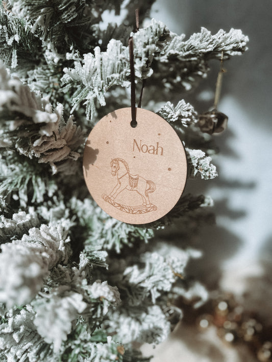 Baby’s First Christmas Ornament with Rocking Horse