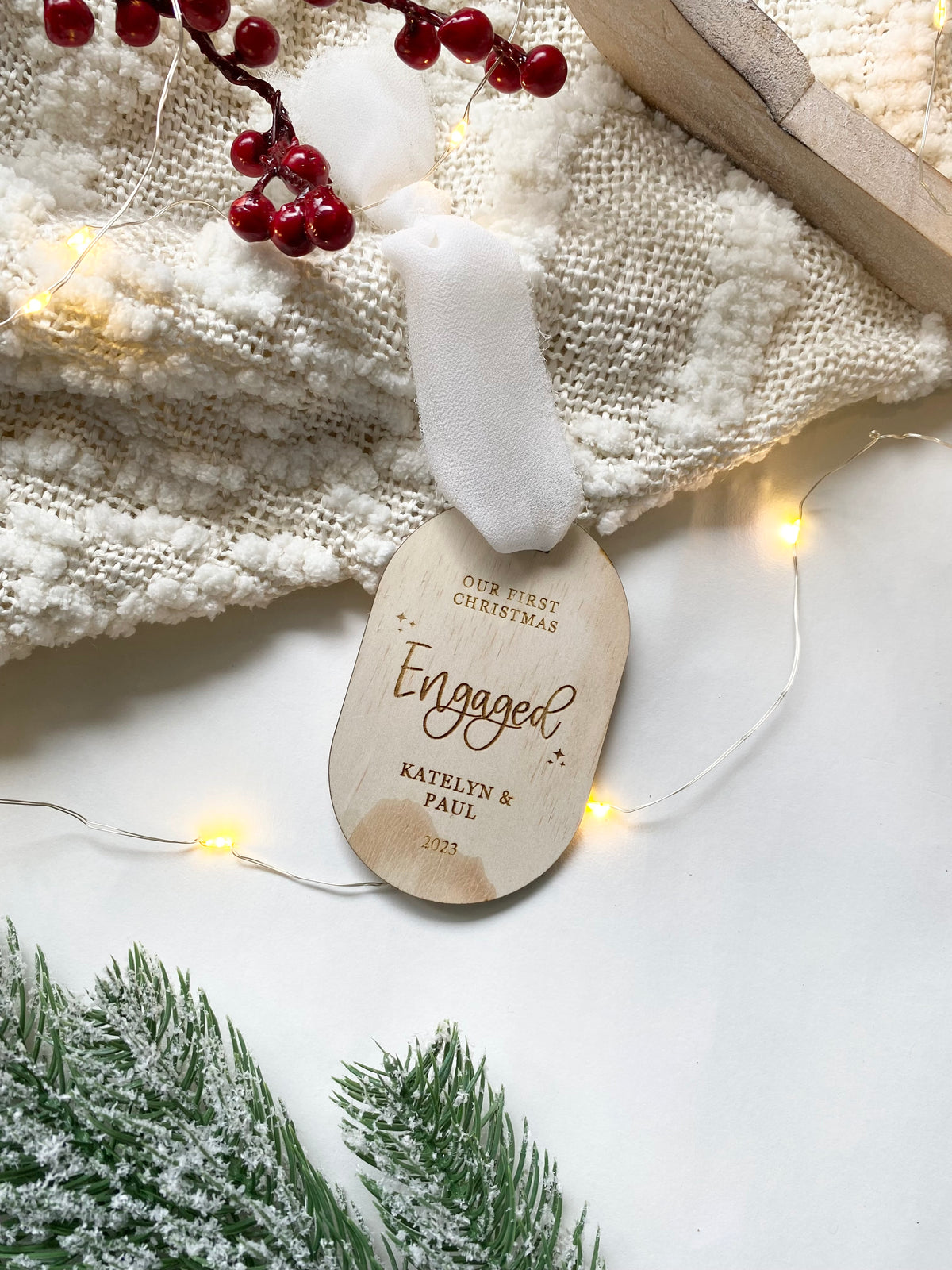 First Christmas Engaged Ornament