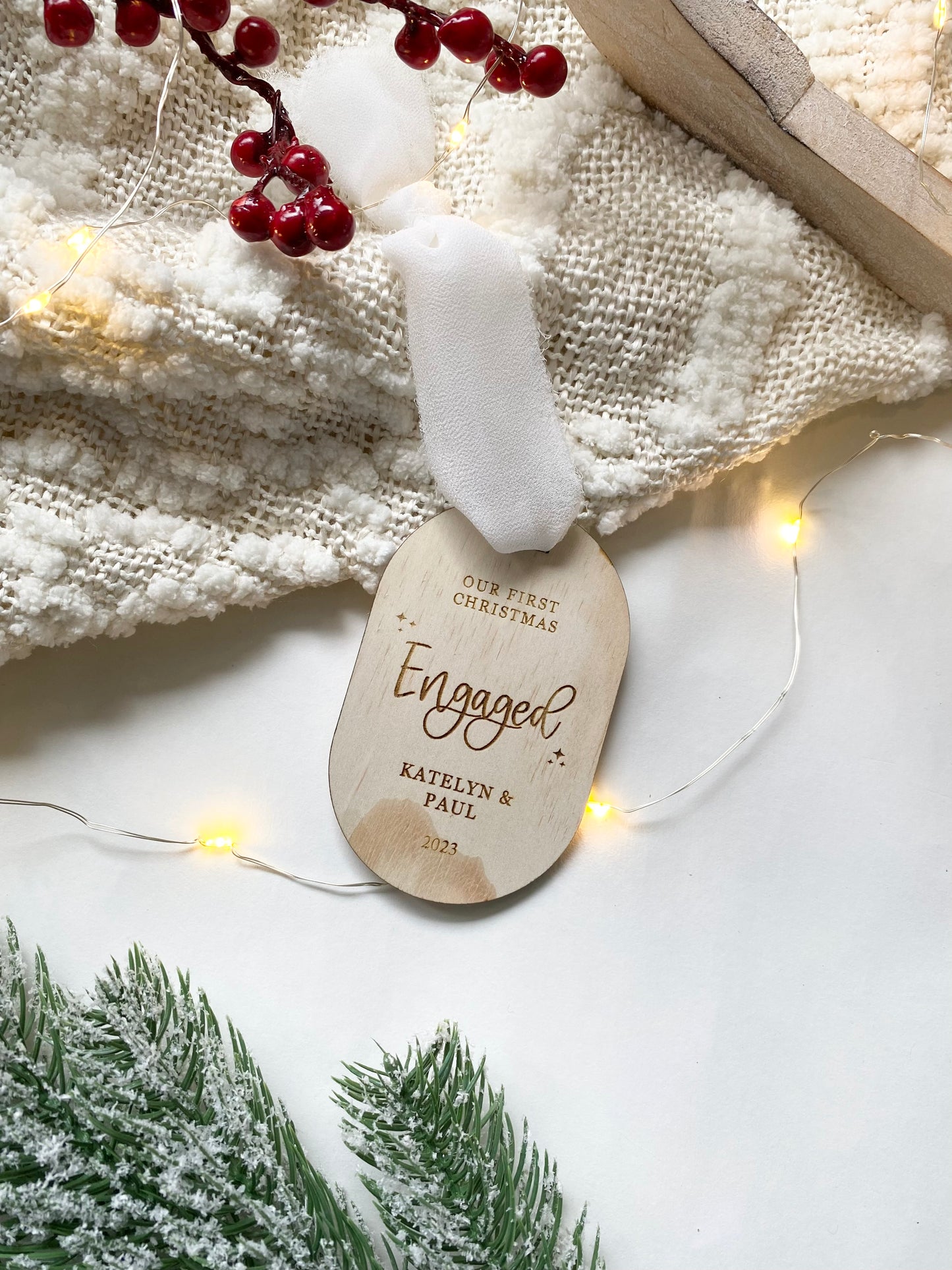 First Christmas Engaged Ornament