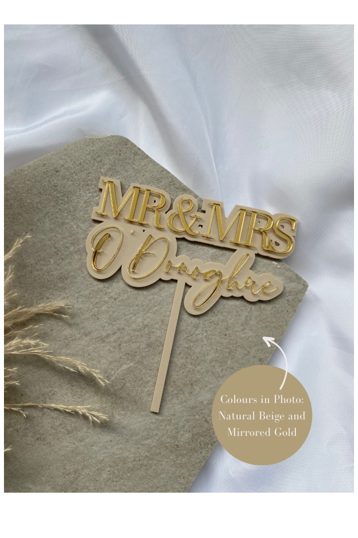 Mr and Mrs Cake Topper