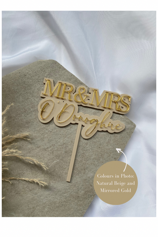 Mr and Mrs Cake Topper