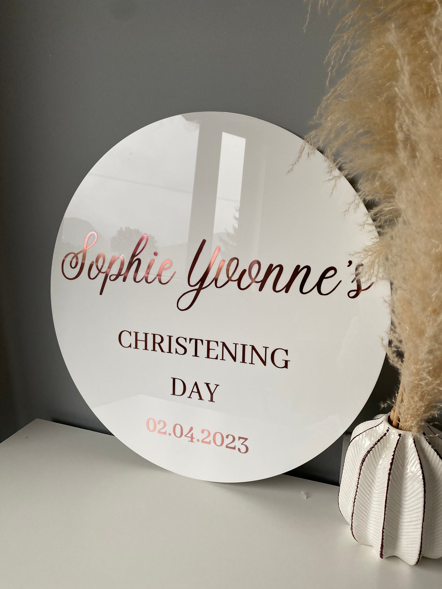 White Round Signage