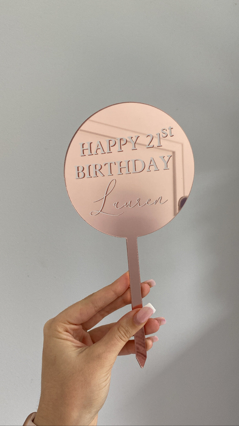 Mirrored Cake Topper