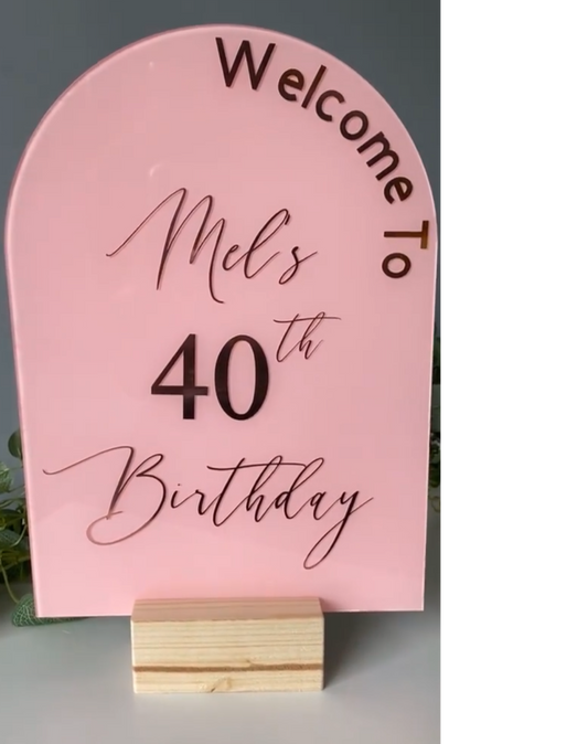 Clear/ Painted Arched Signage