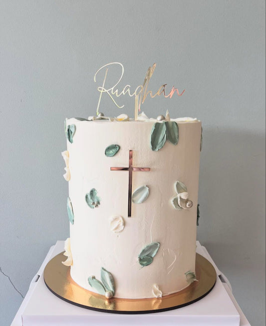 Cake Topper and Cross Charm Bundle