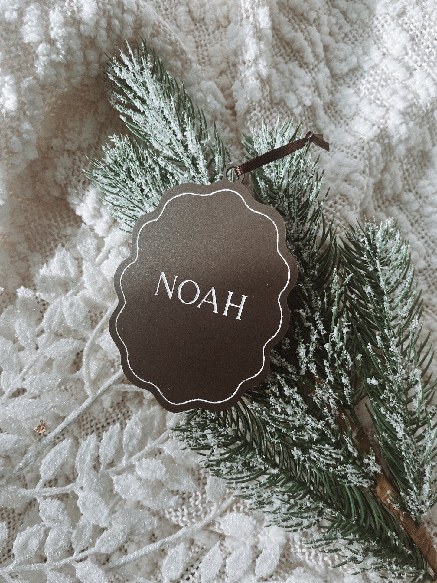 Custom Wavy Christmas Ornament