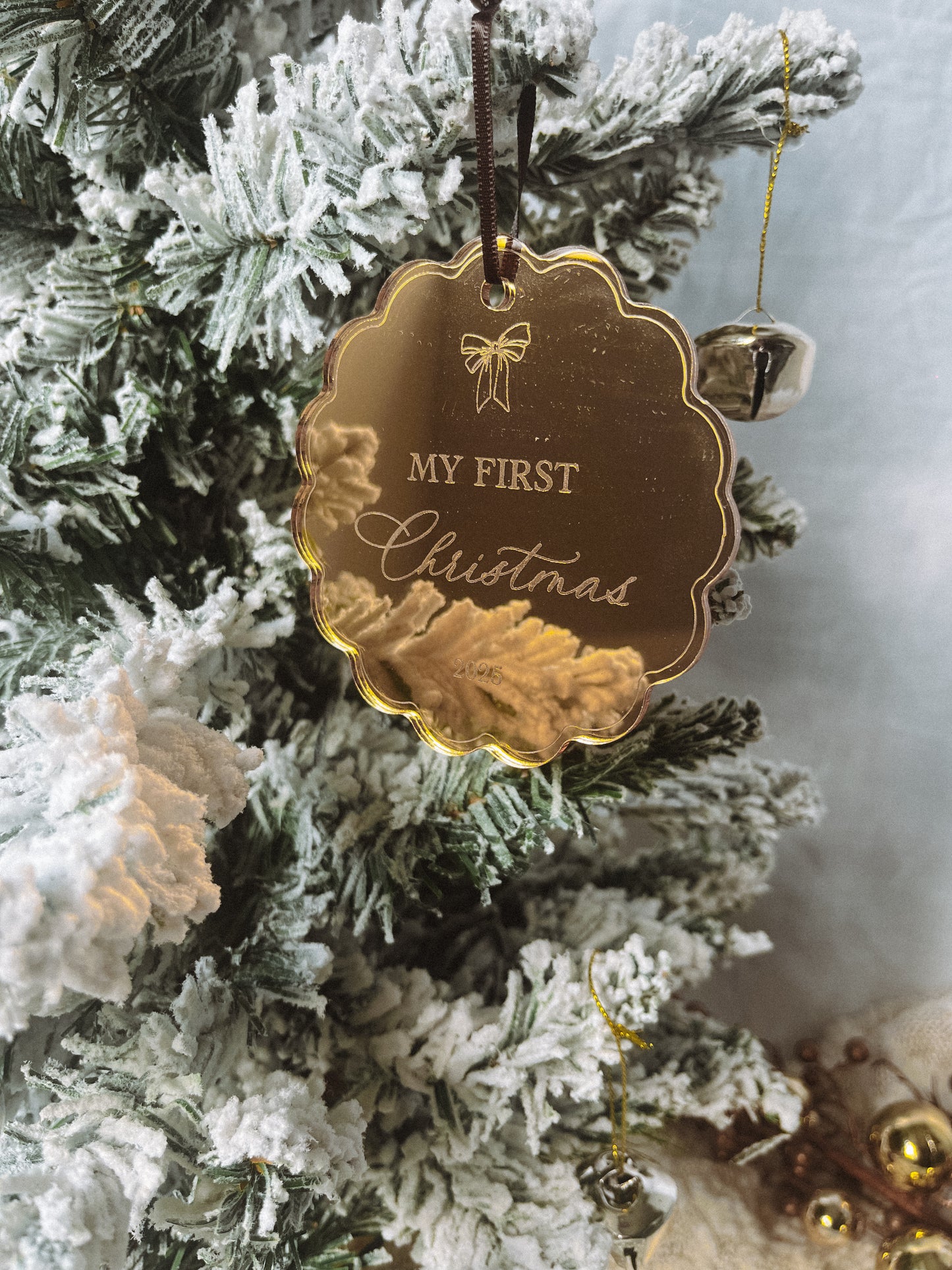 Baby’s First Christmas Ornament with Small Bow