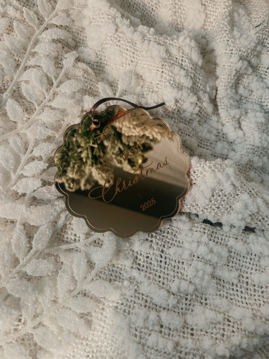 Baby’s First Christmas Ornament with Small Bow