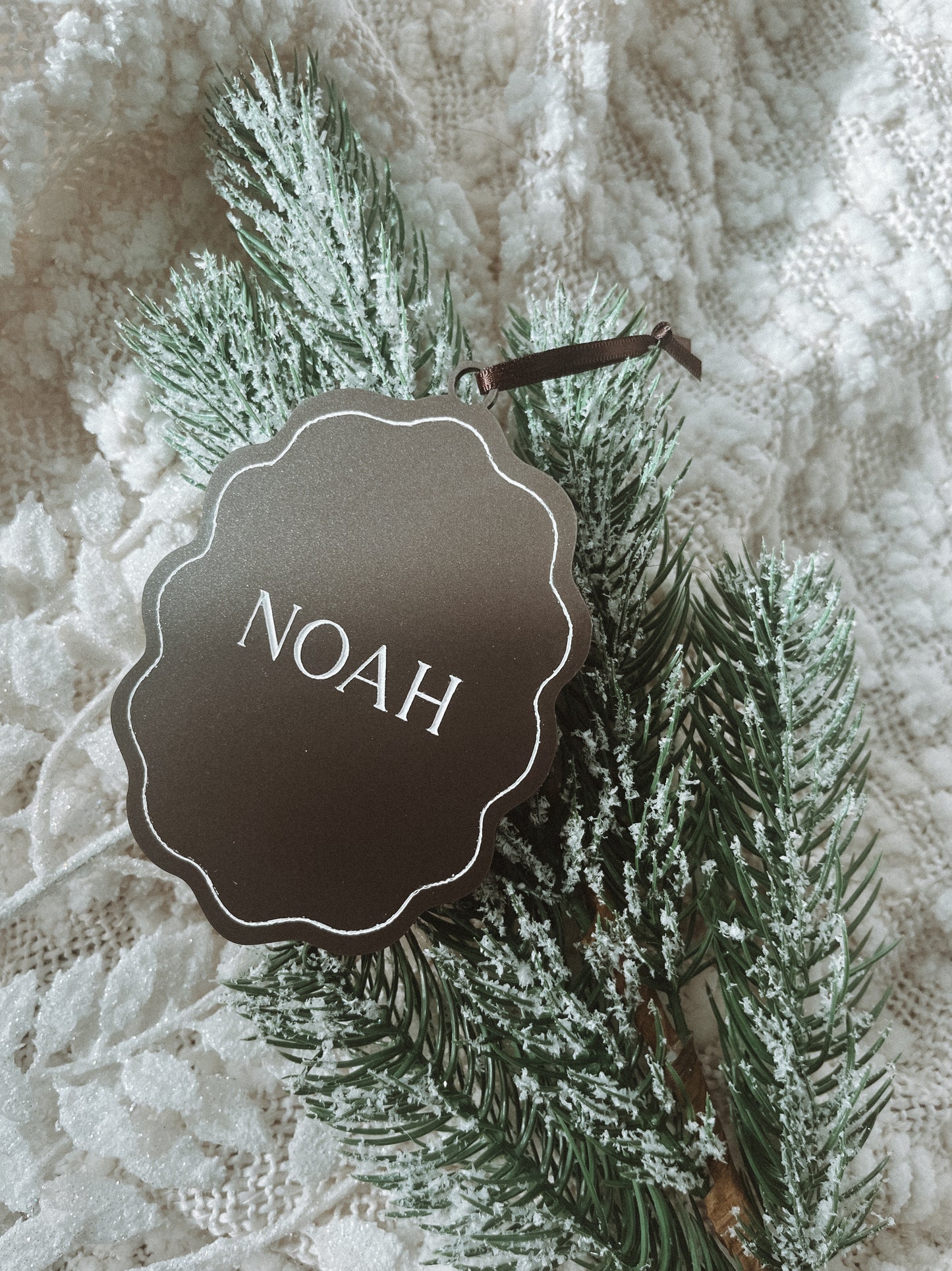 Custom Wavy Christmas Ornament