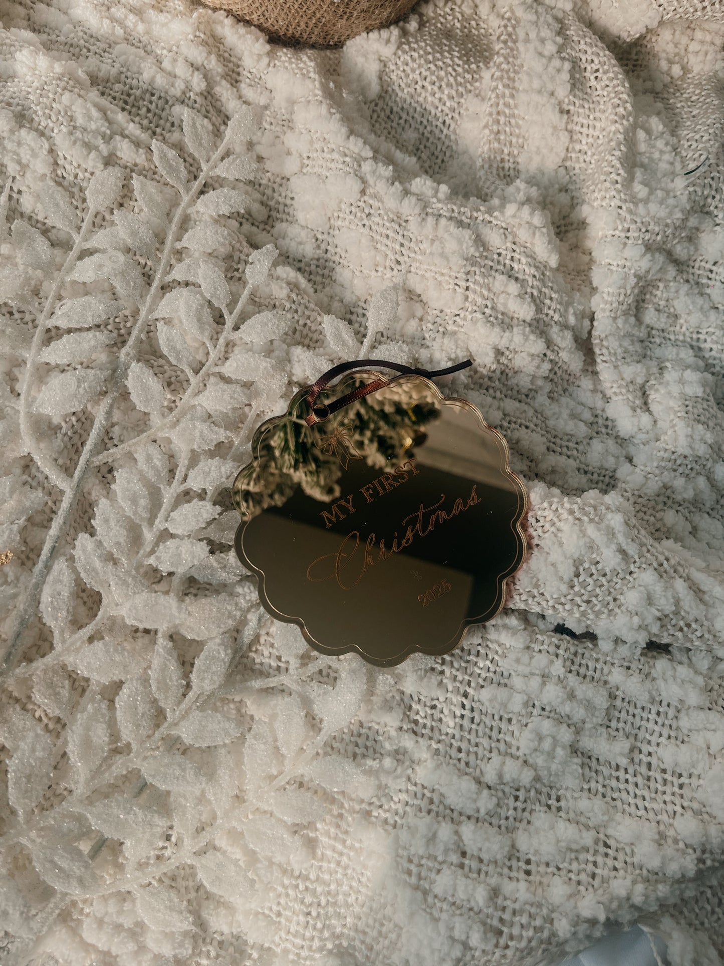 Baby’s First Christmas Ornament with Small Bow