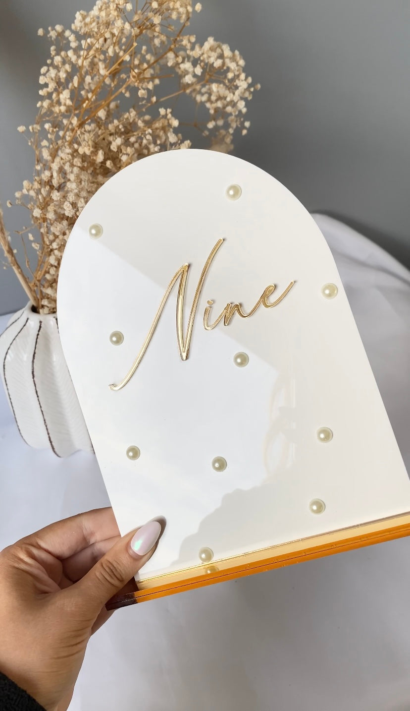 Scattered Pearl Table Numbers