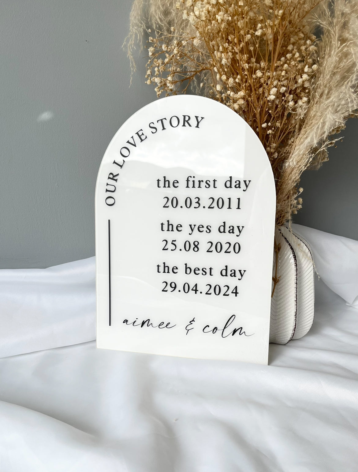 Arched Love Story Sign