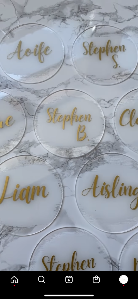 Acrylic Place Names (10cm Round)