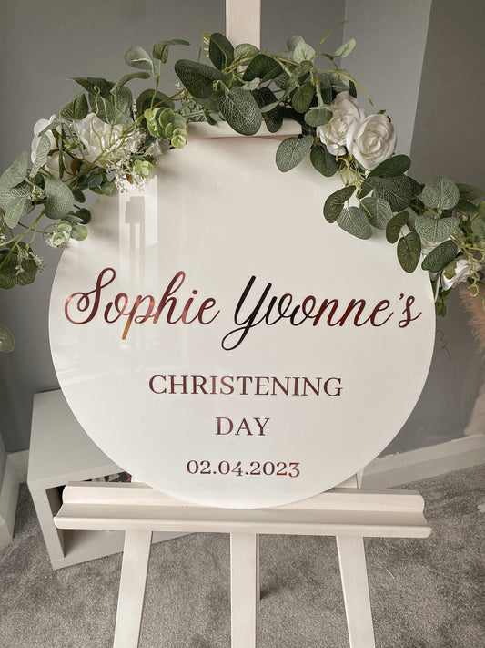 White Round Signage